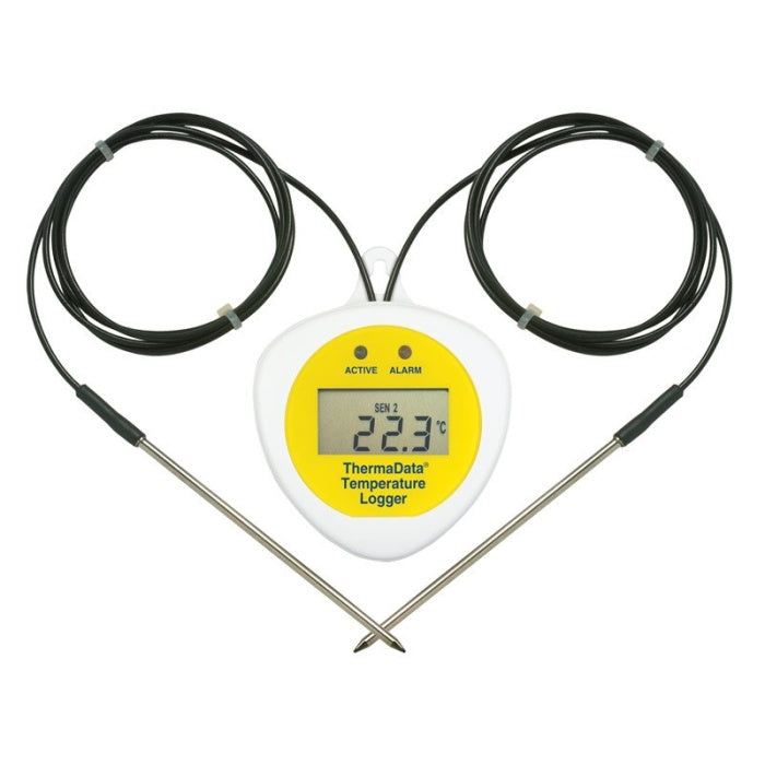 Datenlogger ThermaData TD2F LCD - mit zwei externen festen Sensoren
