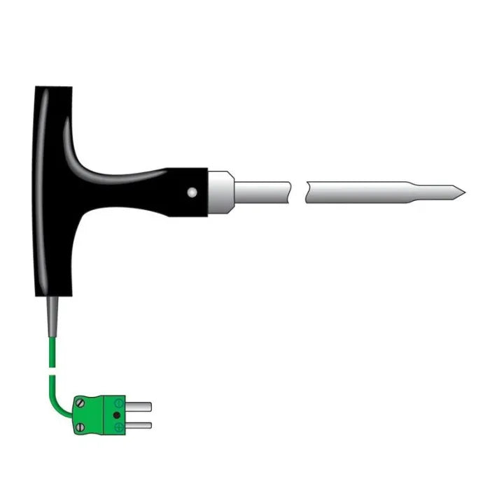 Einstechfühler mit langer Sonde, T-Form, für Lebensmittelverarbeitung, Kompost, Asphalt