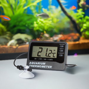 Aquarienthermometer mit Sensoren für Aquarium- und Umgebungstemperatur
