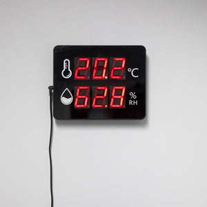 LED-Wandthermometer und -Hygrometer